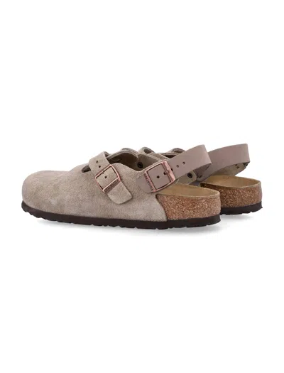Birkenstock Tokio Nubuck Leather Mules With Strap In Multi