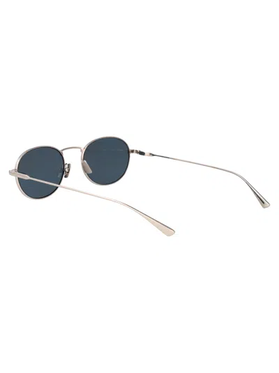 Saint Laurent Silver-silver-blue Metal Sunglasses In Multi