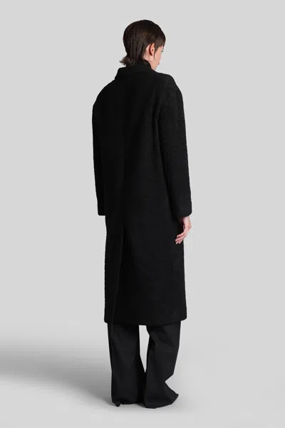 Tagliatore Tailored Black Alpaca-wool Blend Coat In Black
