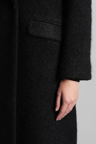 Tagliatore Tailored Black Alpaca-wool Blend Coat In Black