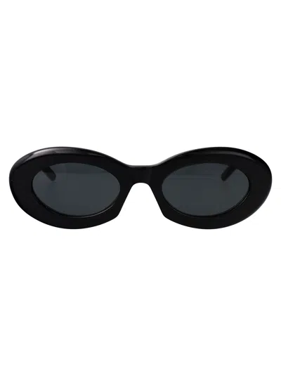 Saint Laurent Black-black-black Recycled Acetate Sunglasses In Black