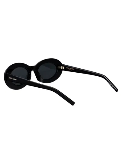 Saint Laurent Black-black-black Recycled Acetate Sunglasses In Black