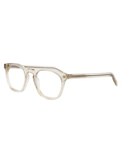 Saint Laurent Yellow-yellow-transparent Recycled Acetate Glasses In Yellow