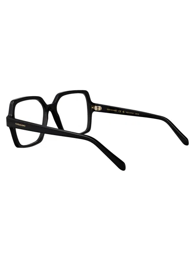 Ferragamo Black Acetate Glasses In Black