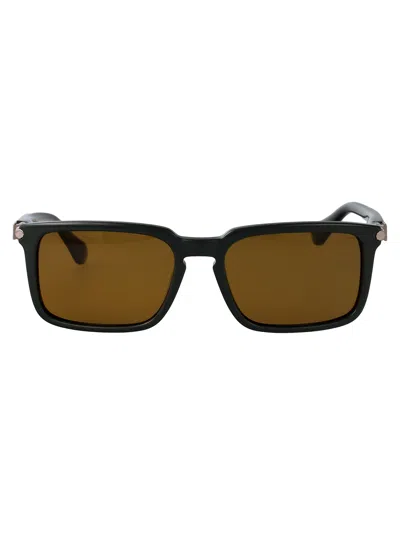 Ferragamo Dark Green Acetate Sunglasses In Black