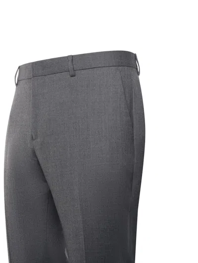 Be Able Tailored Wool-blend Gabardine Trousers In Gray