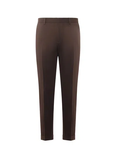 Be Able Tailored Wool-blend Gabardine Trousers In Brown