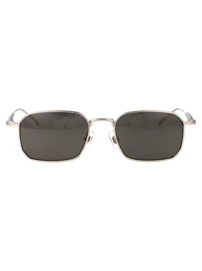 Montblanc Silver-silver-grey Metal Sunglasses In Silver