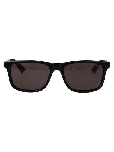 Montblanc Black-black-grey Recycled Acetate Sunglasses In Multi