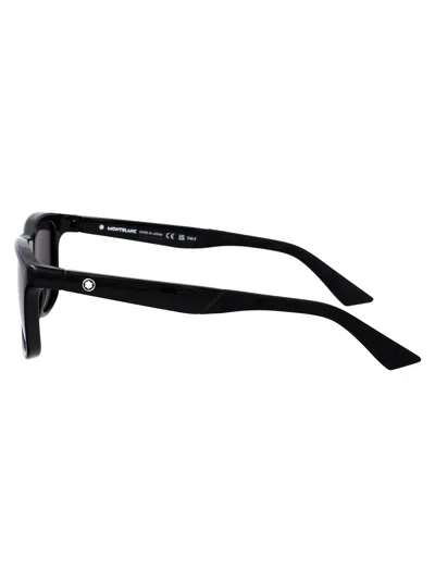 Montblanc Black-black-grey Recycled Acetate Sunglasses In Multi