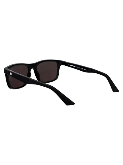 Montblanc Black-black-grey Recycled Acetate Sunglasses In Multi