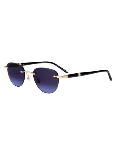 Montblanc Round Sunglasses Mb0412 S 006 In Gold