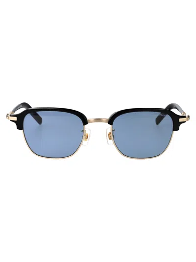 Montblanc Squared Sunglasses Mb0390 S 002 In Gold