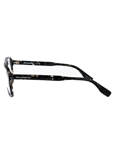 Karl Lagerfeld Marble Grey Acetate Glasses In Black