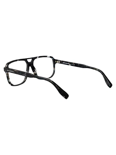 Karl Lagerfeld Marble Grey Acetate Glasses In Black