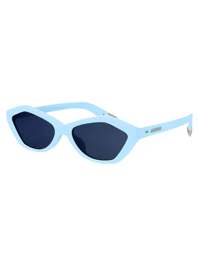 Jacquemus Light Blue Acetate Sunglasses In Blue