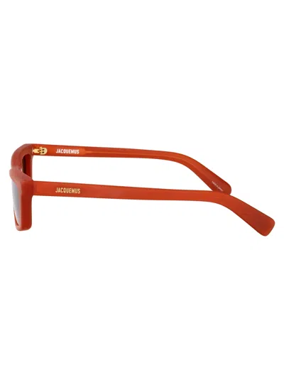 Jacquemus Rectangle-frame Sunglasses In Red