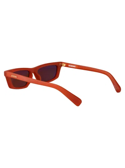 Jacquemus Rectangle-frame Sunglasses In Red