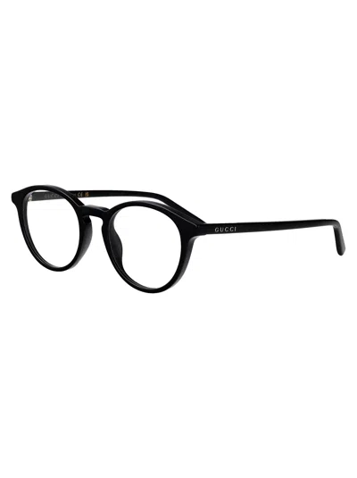 Gucci Black-black-transparent Recycled Acetate Glasses In Black