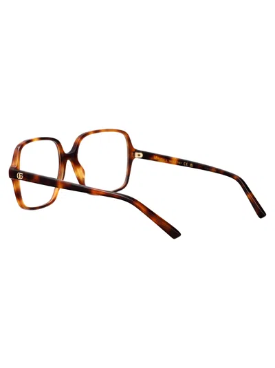 Gucci Havana-havana-transparent Recycled Acetate Glasses In Multi