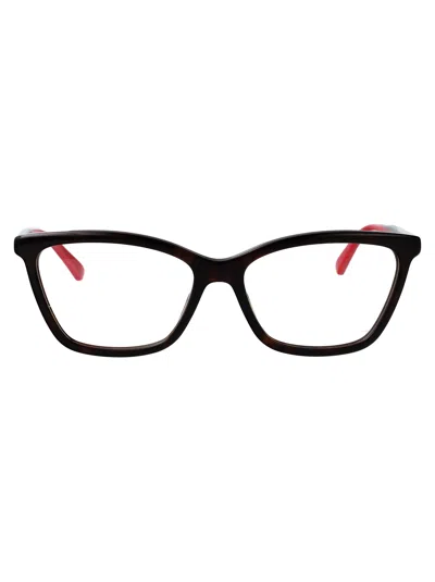 Gucci Havana-green-transparent Recycled Acetate Glasses In Black