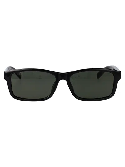 Gucci Black-black-grey Injection Sunglasses In Black