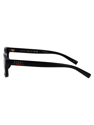 Gucci Black-black-grey Injection Sunglasses In Black
