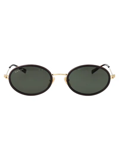 Gucci Grey-gold-grey Injection Sunglasses In Black