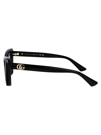 Gucci Black-black-transparent Injection Glasses In Multi