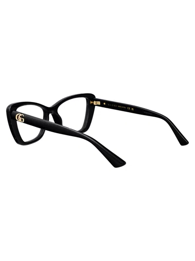 Gucci Black-black-transparent Injection Glasses In Multi