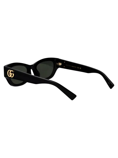 Gucci Black-black-grey Recycled Acetate Sunglasses In Black