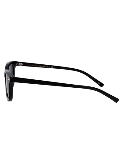 Gucci Black-black-grey Recycled Acetate Sunglasses In Black