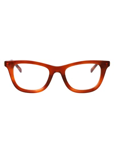 Gucci Havana-havana-transparent Recycled Acetate Glasses In Brown