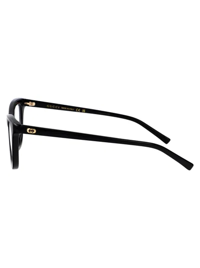 Gucci Black-black-transparent Recycled Acetate Glasses In Brown