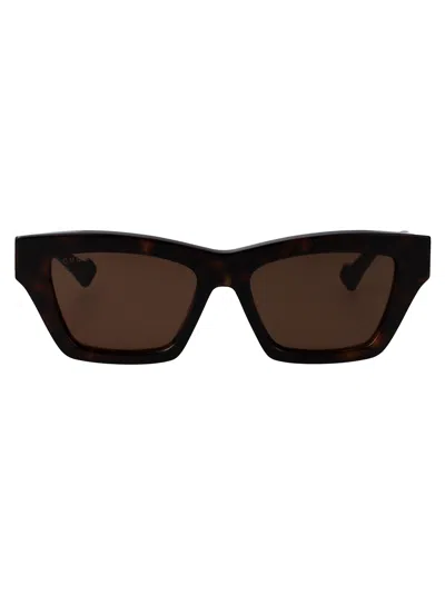Gucci Havana-havana-brown Recycled Acetate Sunglasses In Brown