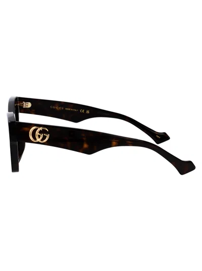 Gucci Havana-havana-brown Recycled Acetate Sunglasses In Brown
