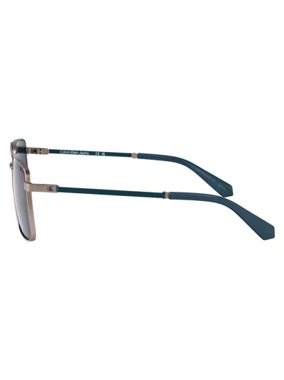 Calvin Klein Jeans Est.1978 Calvin Klein Jeans Matte Light Ruthenium Metal Sunglasses In Gray