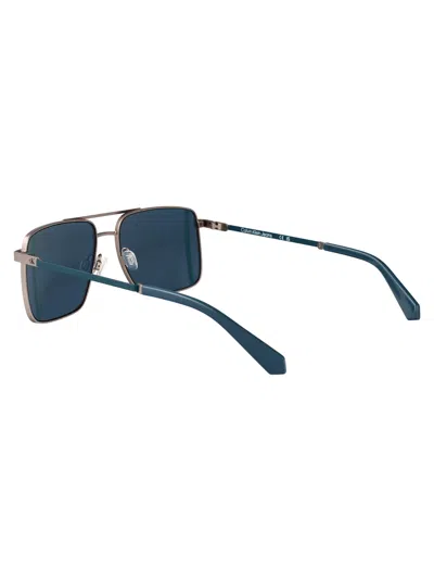 Calvin Klein Jeans Est.1978 Calvin Klein Jeans Matte Light Ruthenium Metal Sunglasses In Gray
