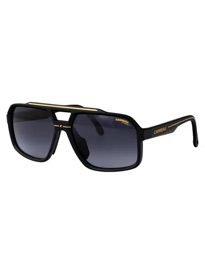 Carrera Matte Black Gold Injectate Sunglasses In Black