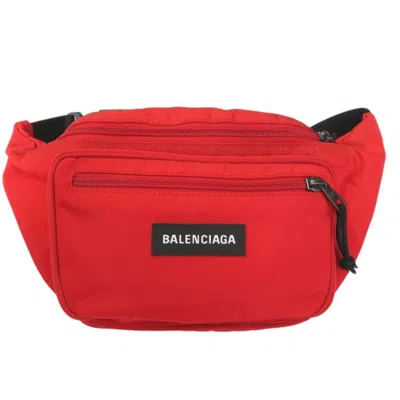 Pre-owned Balenciaga Red Color Nylon Fanny Pack Sling Bag ()