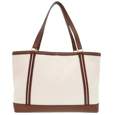 Pre-owned Bally Beige Canvas Leather Tote Bag () In Sand