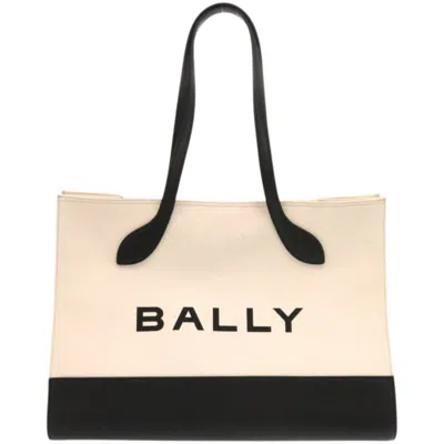 Pre-owned Bally Black Canvas Leather Tote Bag ()