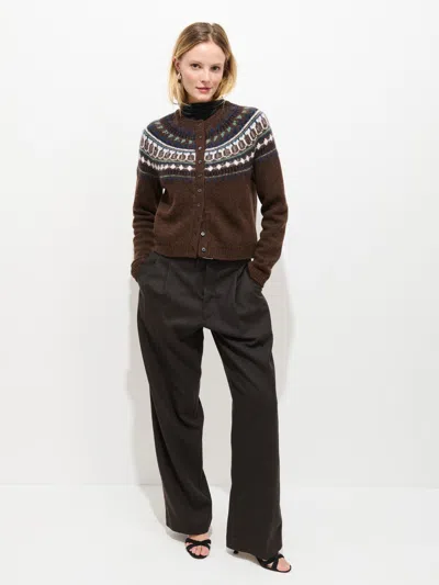 Alex Mill Amina Fairisle Sweater In Wool In Brown