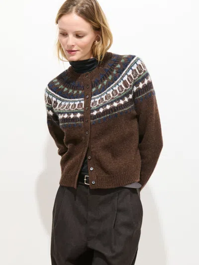 Alex Mill Amina Fairisle Sweater In Wool In Brown