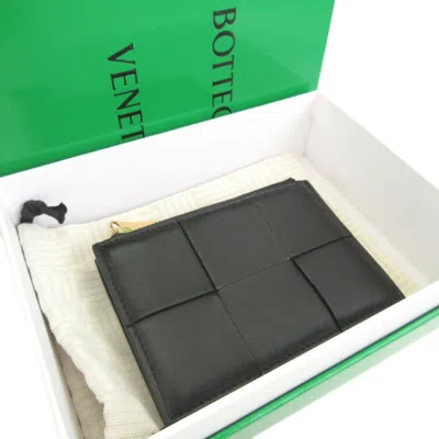 Pre-owned Bottega Veneta Black Leather Coin Purse/coin Case ()