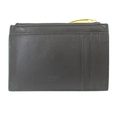 Pre-owned Bottega Veneta Black Leather Coin Purse/coin Case ()