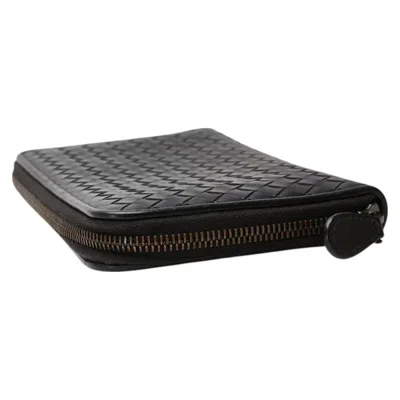 Pre-owned Bottega Veneta Intrecciato Black Intrecciato Long Wallet (bi-fold) ()