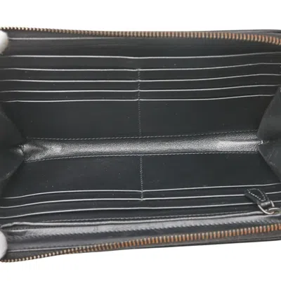 Pre-owned Bottega Veneta Intrecciato Black Intrecciato Long Wallet (bi-fold) ()