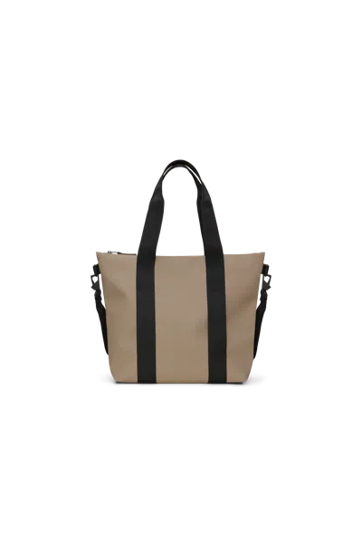 Rains Mini Faux Leather Tote Bag In Brown