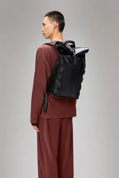 Rains Sibu Rolltop Rucksack In Black